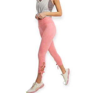 FP Free People Movement Swerve Lace Up Crop Leggings Pink High Rise Small